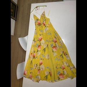 Yumi Kim Yellow Floral Strappy Maxi Dress